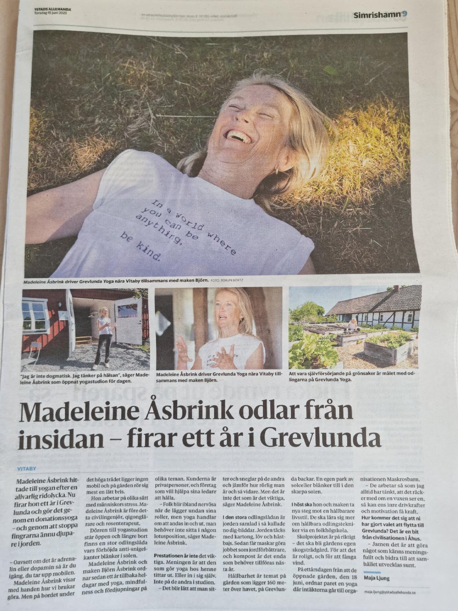 Ystad Allehanda 15 juni